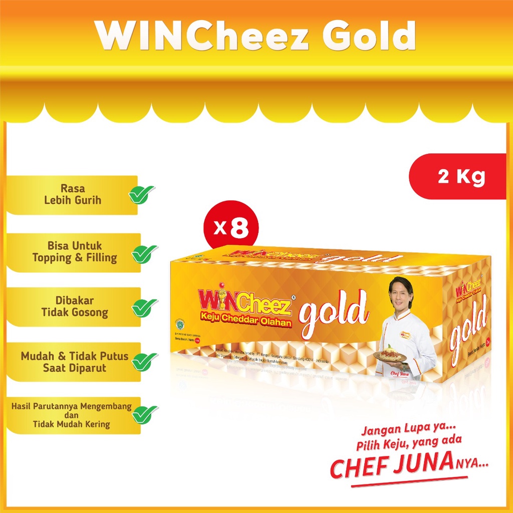 

Wincheez Keju Gold 2 Kg X 1 Karton Isi 8 Pcs