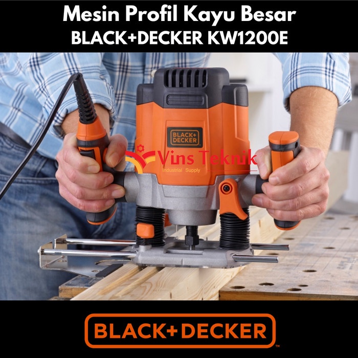 Mesin profil kayu besar router KW1200 BLACK DECKER KW1200E -Lulas G