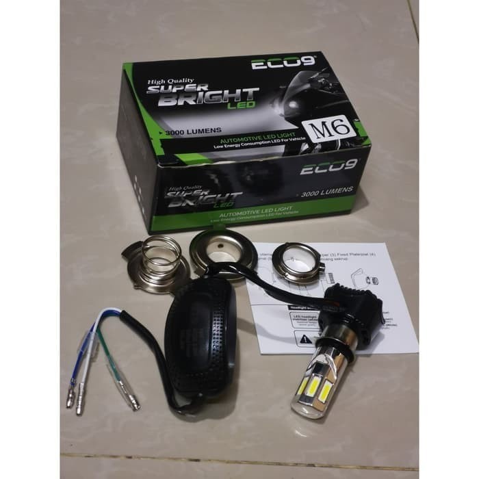 Terlaris Lampu Motor Eco Nine 9 Eco 9 6 Sisi Led High Quality Nyala Ice Blue