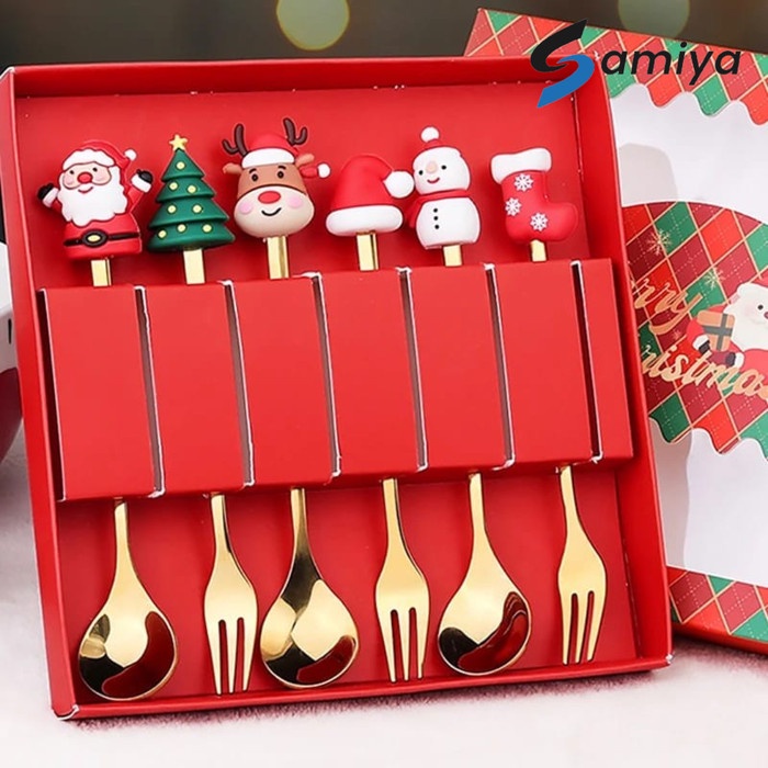 ANDC - hampers natal sendok garpu teh christmas gift box coffee tea spoon set