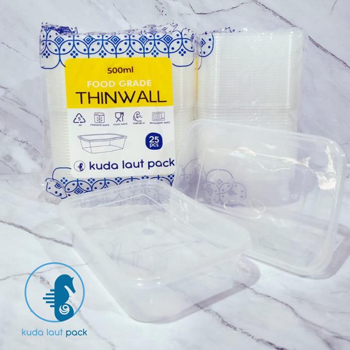 Ljef*200 Thinwall Box 500Ml/Box Kotak Plastik/Plastik Container Box /Isi 25 Pcs