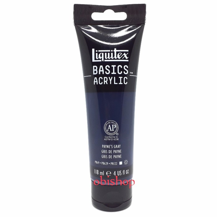 

Masih Ada! Cat Akrilik Liquitex Basics Acrylic 118 Ml Payne'S Gray