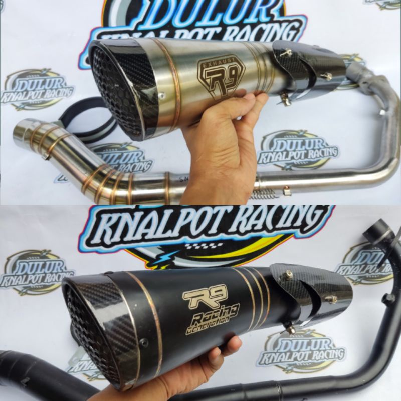 knalpot racing R9h2 tameng Vixion satria Sonic CBR150R r15 adv mx king supra gtr semua motor bisa