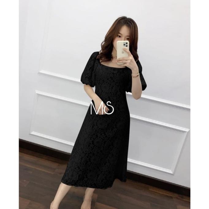 Kuntistore_26 // Dress Jumbo Wanita/Dress Brokat Jumbo/Midi Dress/Baju Pesta/Baju Natal Terbaik