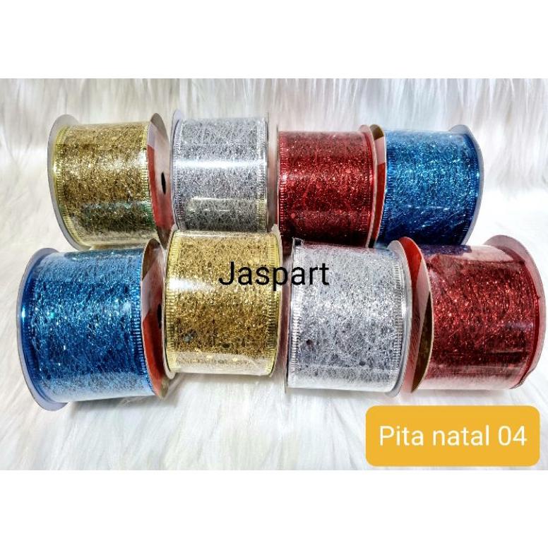 

Termurah] Pita Glitter Natal Pinggir Kawat Pita Parcel Pita Christmas Pita Hiasan Cantik Lebar 5 Cm Dan 6,5 Cm Pita Natal 04 Cod