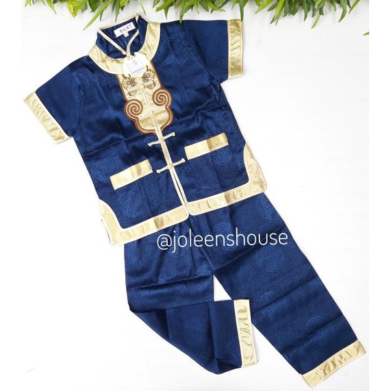 Cheongsam Set Big Boys Blue Setelan Cheongsam Anak Laki Biru 5-10Tahun