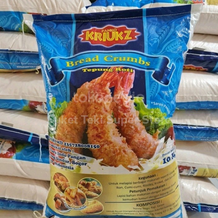 

Jual!! Tepung Roti Panko Kriukz Bread Crumbs ORANGE 10kg Karung