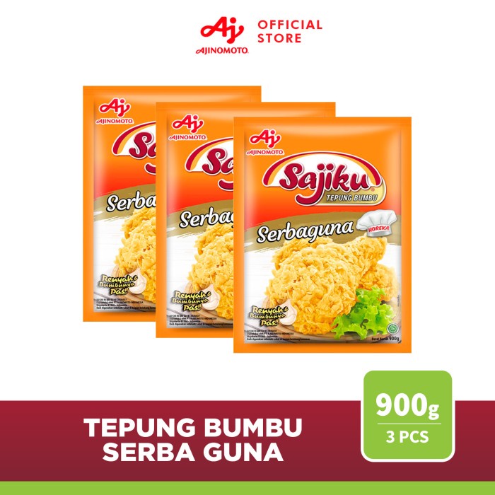 

Harga!! SAJIKU Tepung Bumbu Serba a Sachet 900g 3 PCS