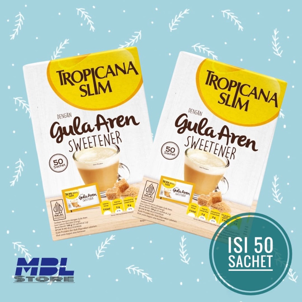 

Slim Sweetener Gula Aren Isi 50 Sachet