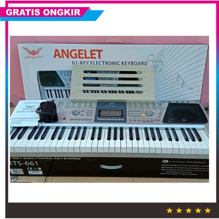 Keyboard Piano Angelet Xts-661 200 Tones Rythm 61Key Original Terpopuler
