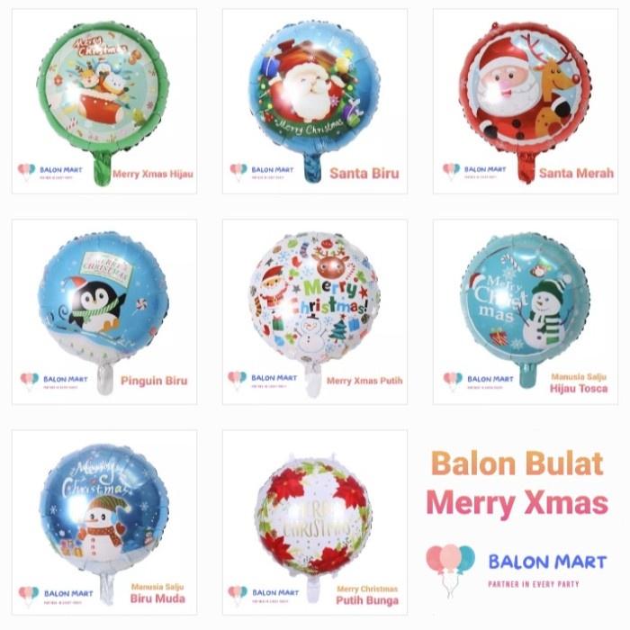 

Balon Foil Natal / Merry Christmas Bulat kyj Limited Stock