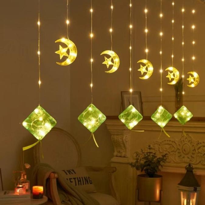 

Dubahstore Lampu Tirai Bulan Bintang Eid Lampu Led Ketupat Dekorasi Lebaran Murah Stok Terbatas