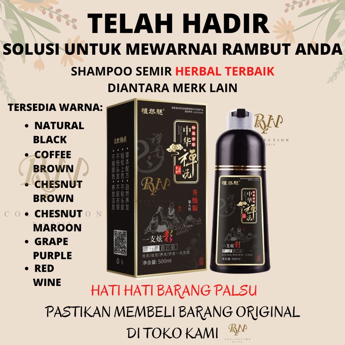 Promo Semir Rambut Instan Shampoo Semir Coklat Nut Coffee Brown Darkred Ungu