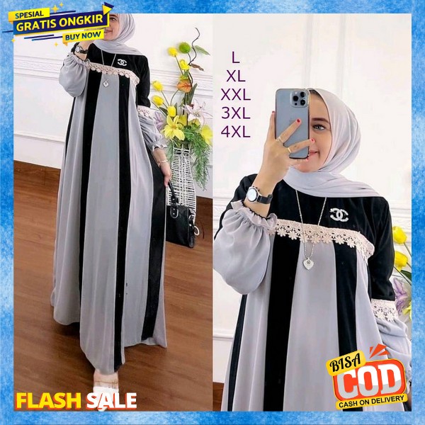 Baju Gamis L Xl Xxl Xxxl Pakean Prempuan Syari Games Casual Long Drees Dewasa Gsmis Polos Dres Simpe