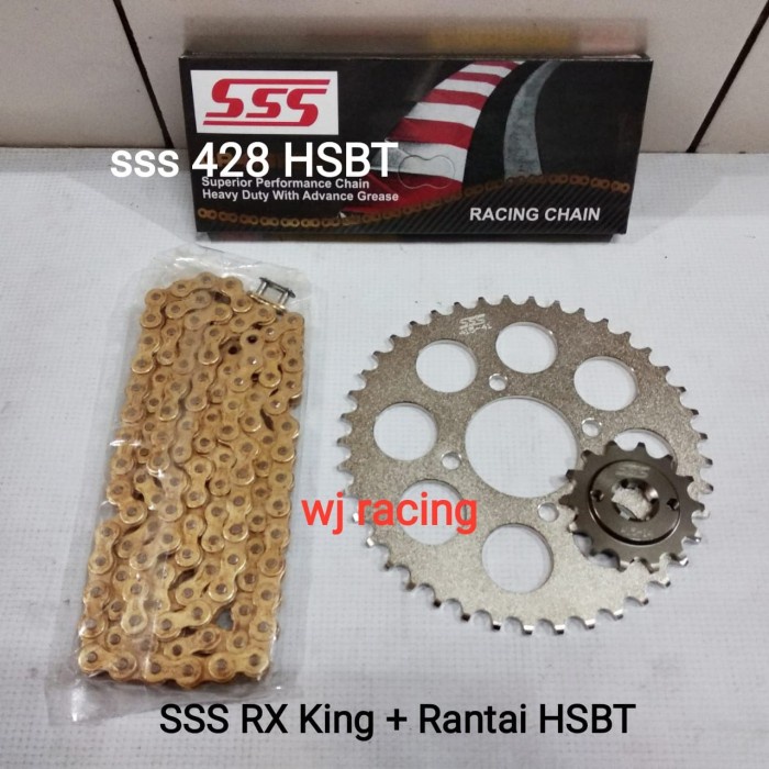 Gear Set Sss Rx King 428 Rantai Sss Hsbt Gold