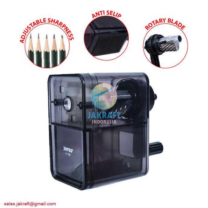 

Serutan Pensil Putar Joyko A-168 Rautan Meja Pro Auto-Feed Sharpener Kode 701