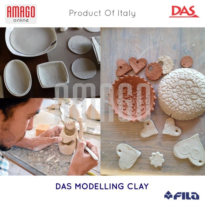 Das Elling Clay - Tanah Liat - Air Hardening Dry - Kering Tanpa Oven - 1 Kg - Pilih Warna