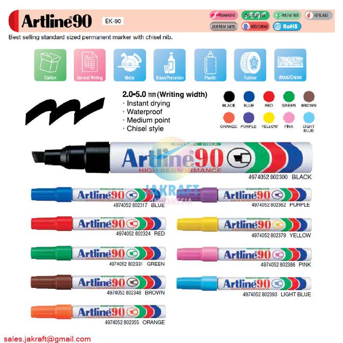 

Spidol Permanen Artline Permanent Marker Ek-90 Flat Style Anti Air Kode 612