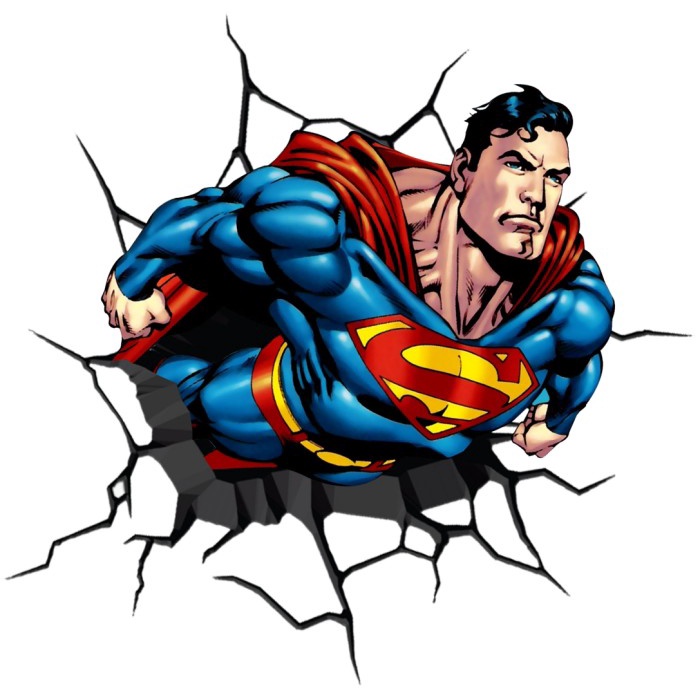 Emmir Stiker Dinding Wall Sticker 3D Superman Superhero Dc