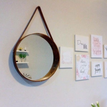 Cermin Gantung Bulat Aesthetic Diameter 50Cm / Kaca Cermin Dinding