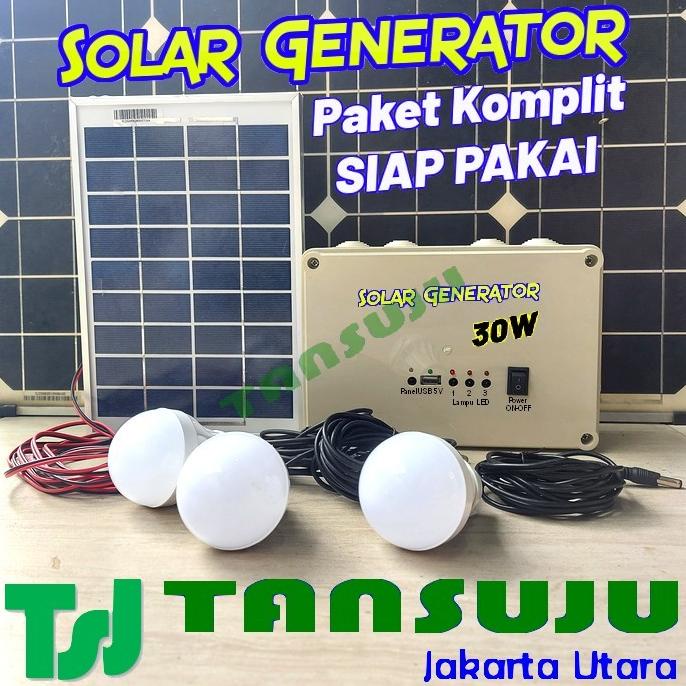 Jual Murah Solar Generator 30 Watt Genset Tenaga Matahari Komplit Siap Pakai