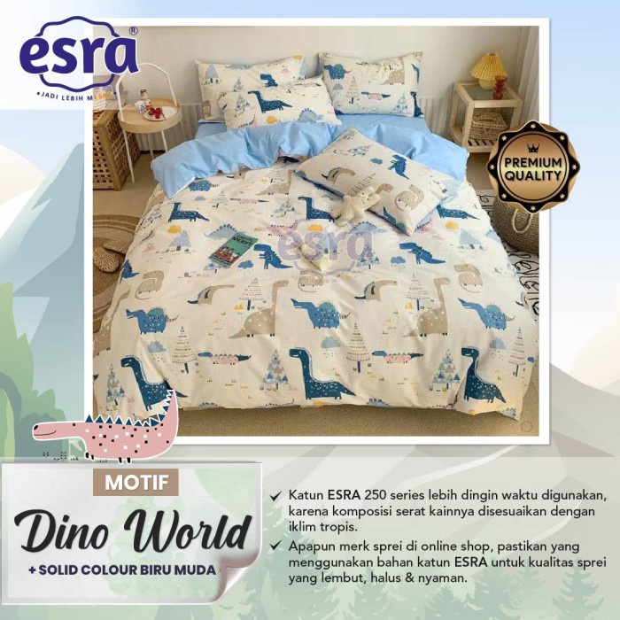 Bed Cover + Sprei Katun Lokal Esra Motif Dino World