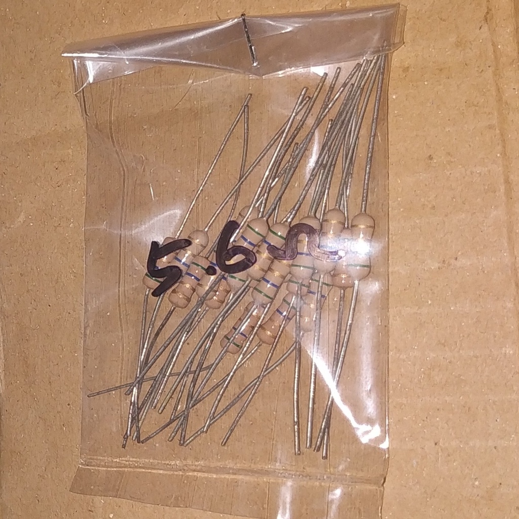 R 5.6 Ohm 0.5W 5R6 0.5 Watt 5 Persen Resistor 20 Pcs