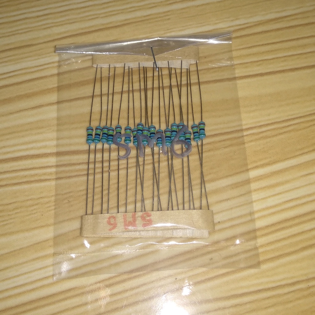 R 5M6 Ohm 0.25W 1 Persen Metal Film Resistor 5.6 Mega Ohm MetalFilm 0.25 Watt 20 Pcs