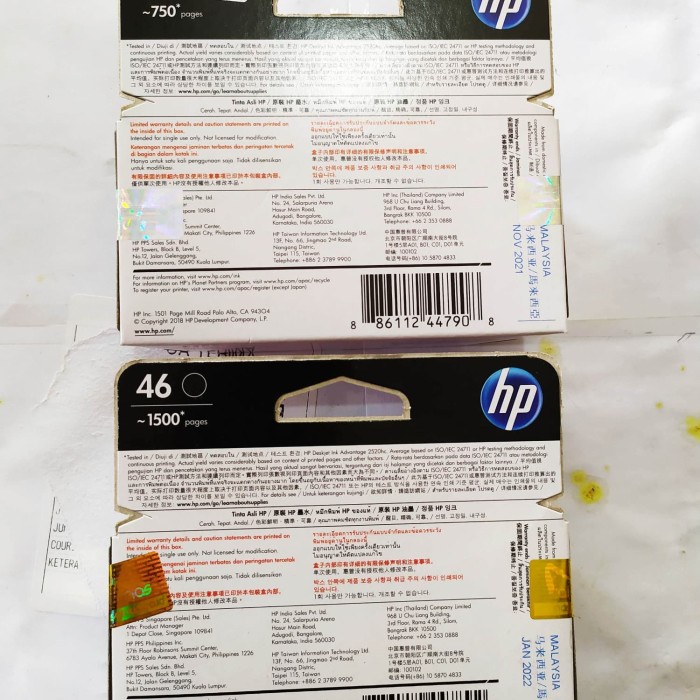 

Promo Tinta Hp 46 Black - Colour ( 1 Sett ) Murah