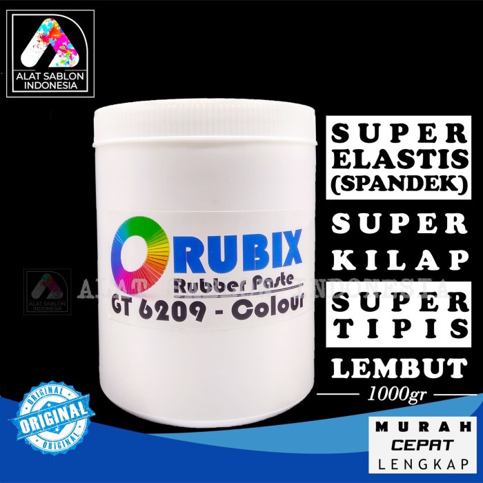 

Baru Tinta Sablon Rubber Spandek Gt 6209 Rubix Colour 1Kg Best Quality