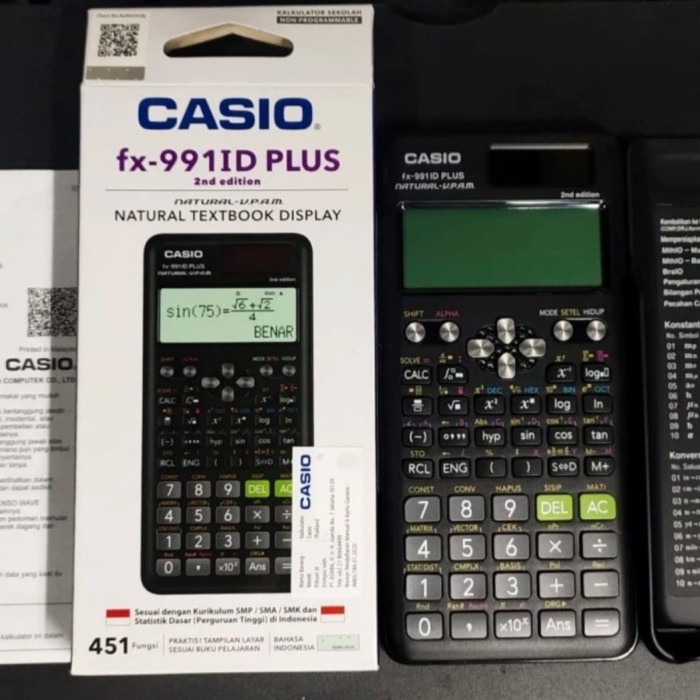 

CASIO CALCULATOR SCIENTIFIC FX 991 ID PLUS ORIGINAL TERBARU