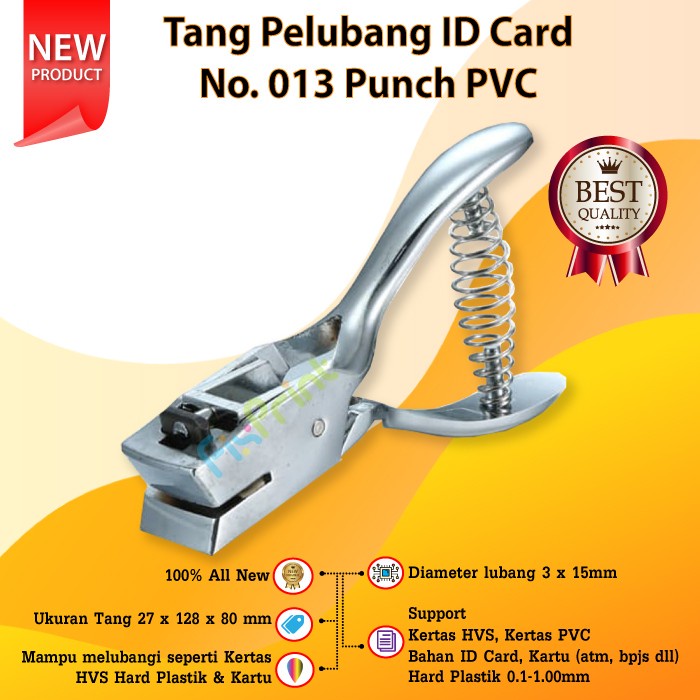 

Tang Pelubang Id Card No. 013, Punch Pvc Diameter 3 X 15Mm Plier Plong Star