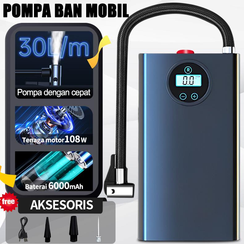 PROMO Mini Car Air Infatable Pump Portable 108W/Pompa Angin Ban Mobil Elektrik/Pemeriksaan Tekanan U