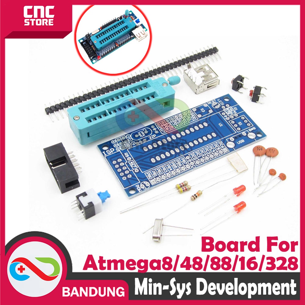 AVR ISP MINIMUM SYSTEM DEVELOPMENT BOARD FOR ATMEGA8 ATMEGA328
