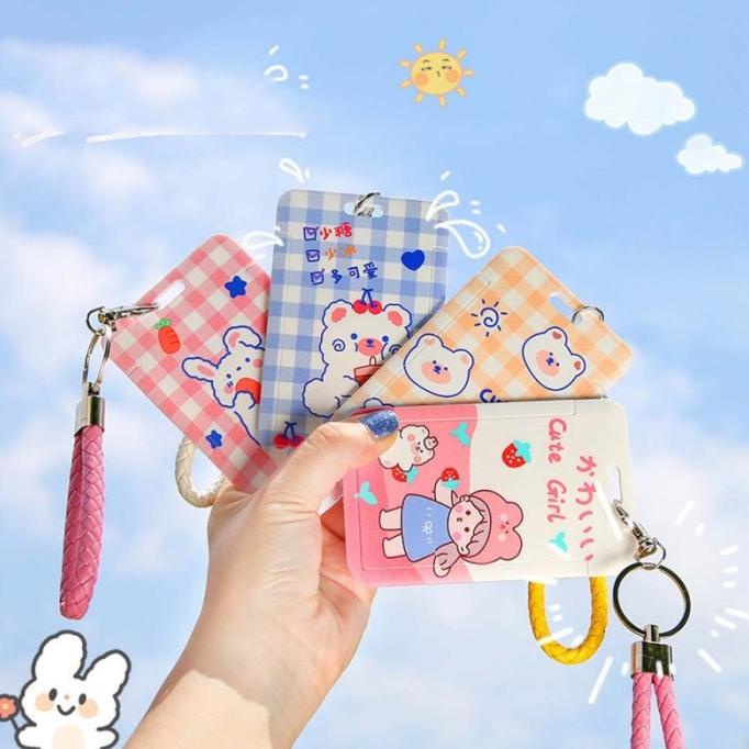 

ID Card Holder Karakter Lucu Name Tag Tempat Photocard Gantungan Kunci