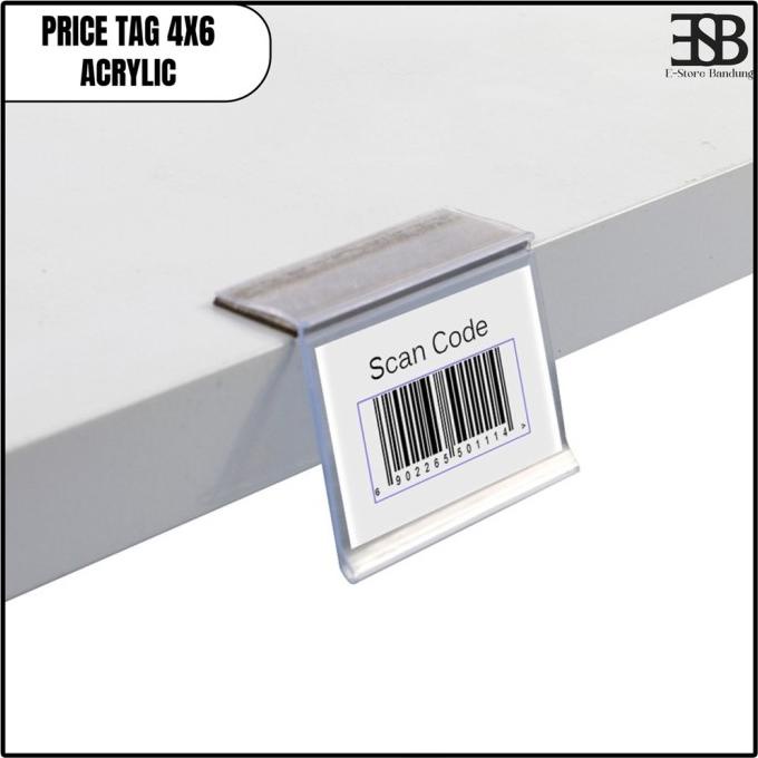

Label Display Harga Acrylic / Tag Card Slip Minimarket / 4cm x 6cm