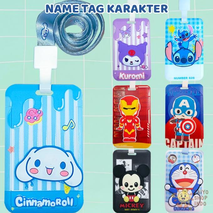 

TAIYO Name Tag ID Card Holder 3D Karakter Premium Gantungan Kartu Tali