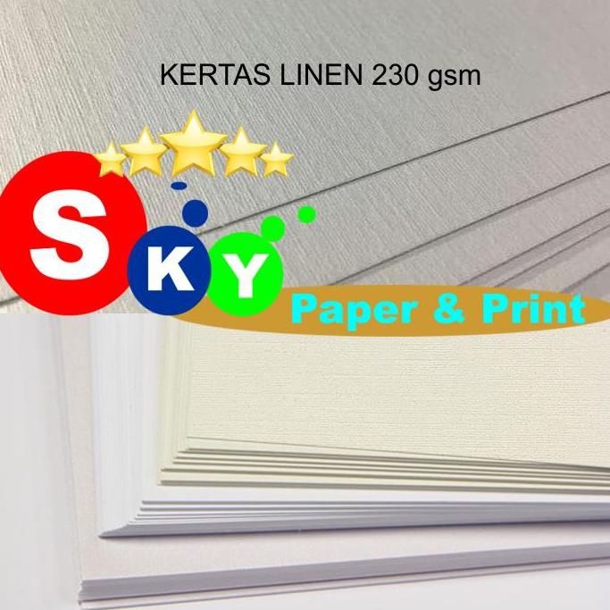 

Big Sale - Kertas karton linen 230 gram A4 isi 20 lembar Skyprint