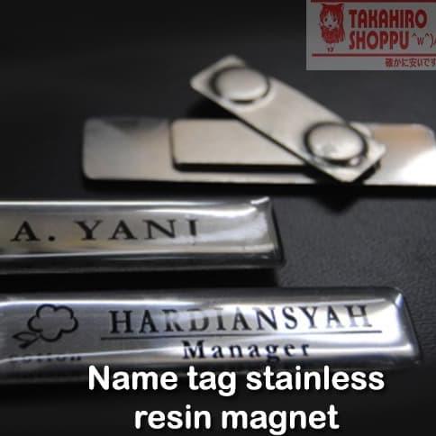 

name tag magnet stainless steel resin