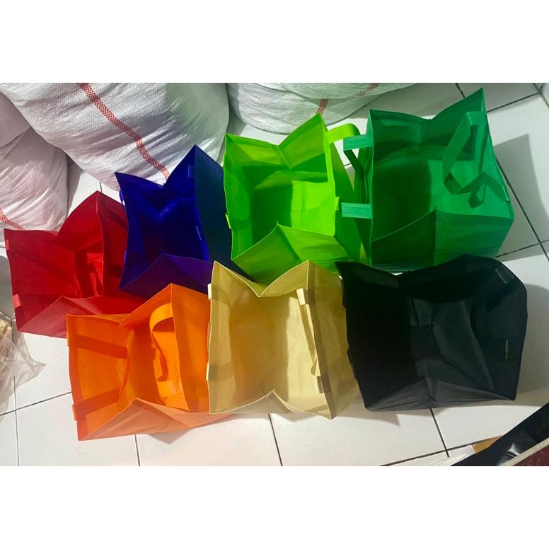 

Best - (ISI 1 LUSIN = 12 PCS) Tas Hajatan 22x22 Tinggi 25 cm / Tas Nasi Kotak / Tas Spunbond