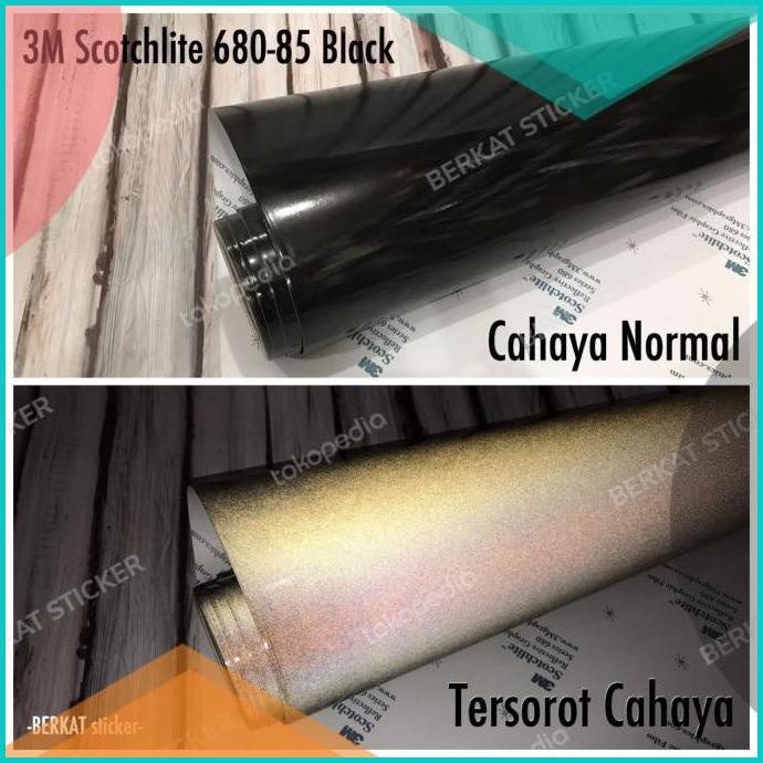3M Scotchlite 680-85 BLACK REFLECTIVE skotlet hitam reflektif 60x100 1
