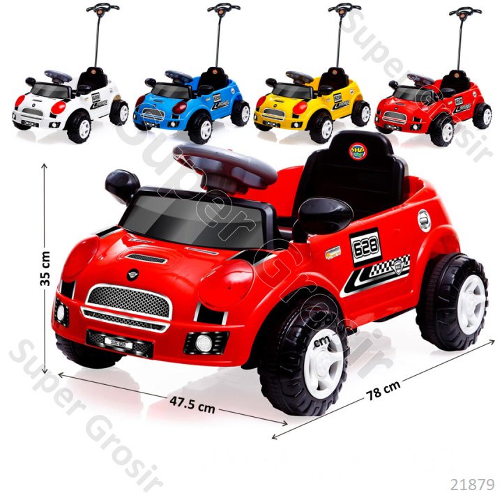 Mainan Anak Tunggangan Dorong_Mainan Mobil Dinaiki_Mainan Odong-Odong Mobil Mini Cooper_Suara Sirine