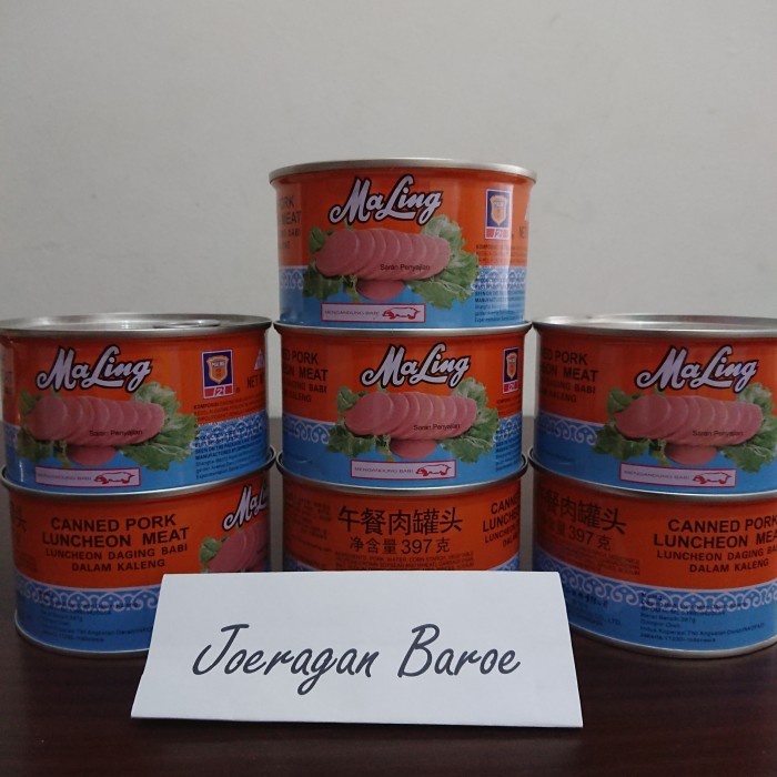

Paket 2 kaleng ma ling TTS maling pork luncheon meat kaleng besar