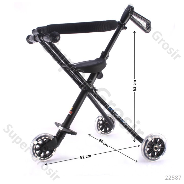Stroller Anak Roda 3 stroller lipat travelling roda 3 Hitam Ezzy Stroller