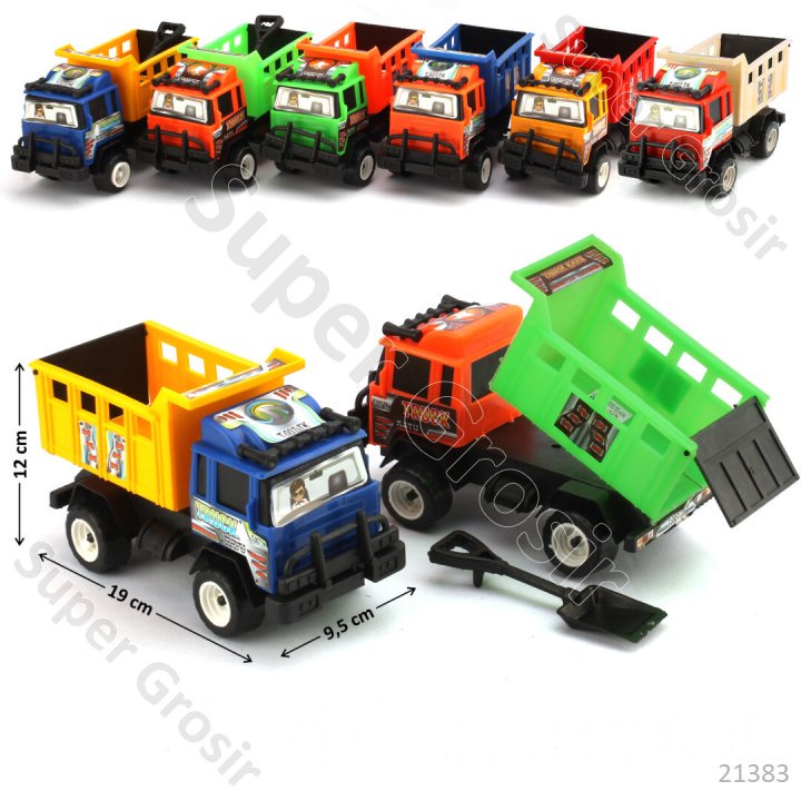 Mainan Anak Mainan Truk Dump 19 cm F/W + Sekop Truck Kayu