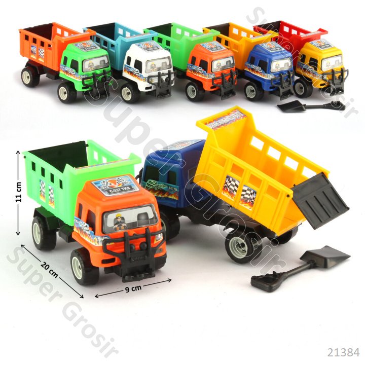 Mainan Anak Mainan Truk Dump 20 cm F/W + Sekop Truck Kayu Borneo