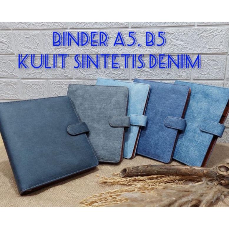 

COD Binder Polos Premium Kulit Sintetis Denim Binder exclusive A5 R 6, R 20 dan B5 R 26, Binder Kuliah, Binder Kampus Termurah