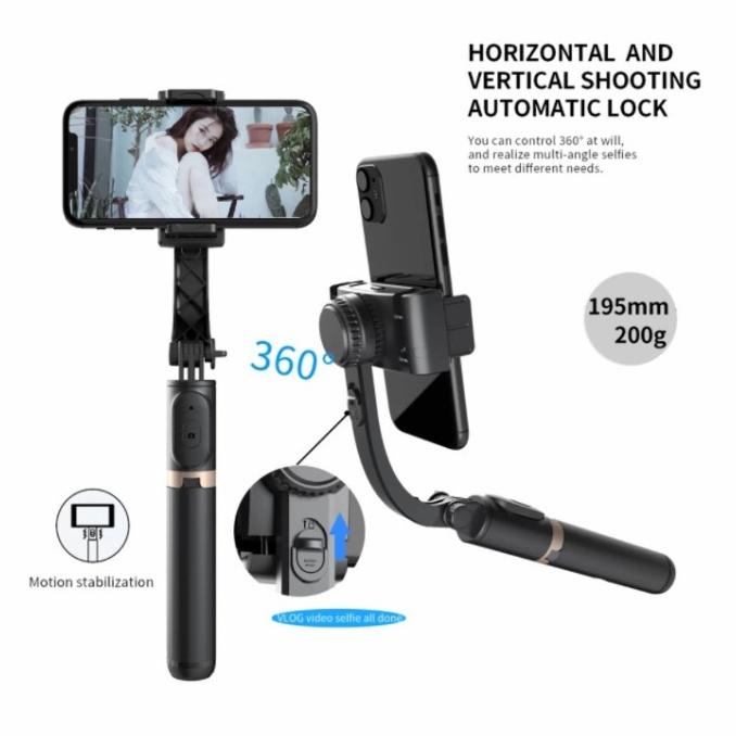 Gimbal Hanphone Gimbal Stabilizer Q08 Selfie Stick Tripod - Smarphone