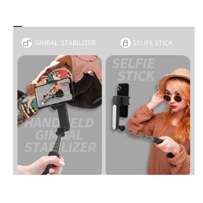Gimbal Stabilizer L09 Selfie Stick Tripod Shooter Lampu HP Smartphone