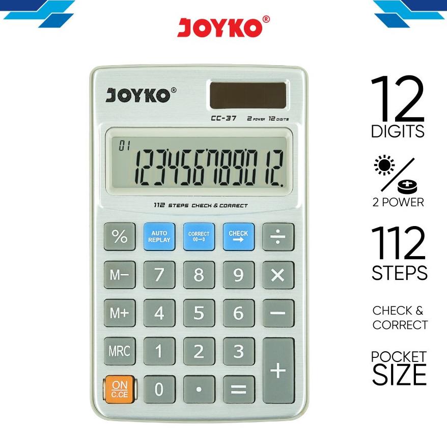 

TERMURAH Calculator / Kalkulator Joyko CC-37 / 12 Digits / Check Correct SALE